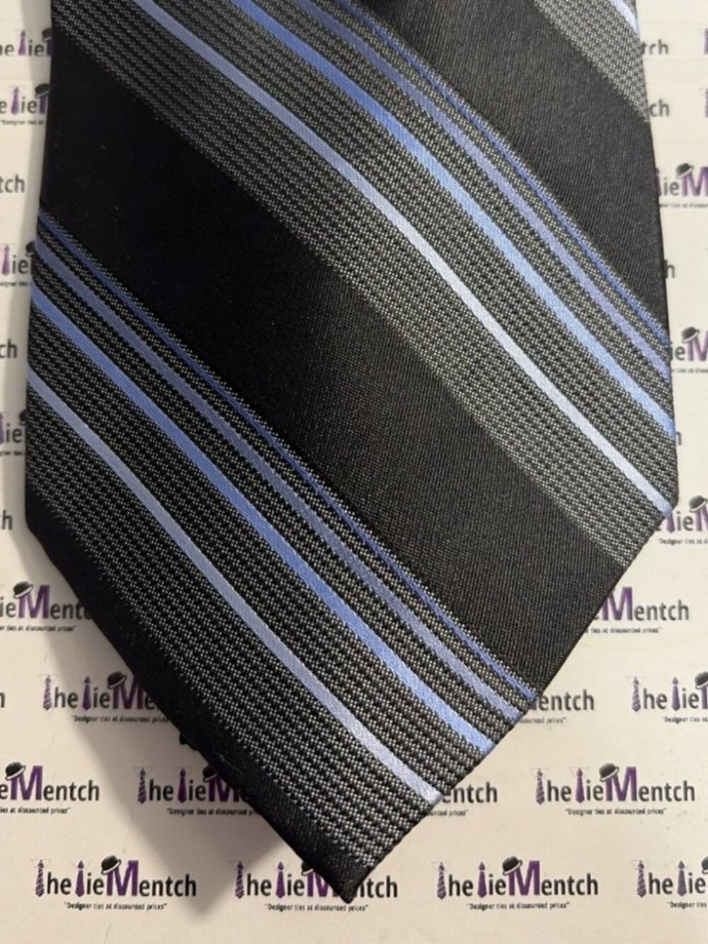 Merona Black & Gray Striped Tie 3.5” (Minor Flaws)
